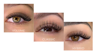 Between Classic, Volume & Hybrid Eyelash Extensions Difference