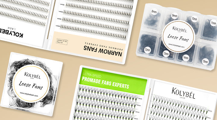 kolybel Premade Volume Fans Narrow 1000 fans Loose 500 Fans