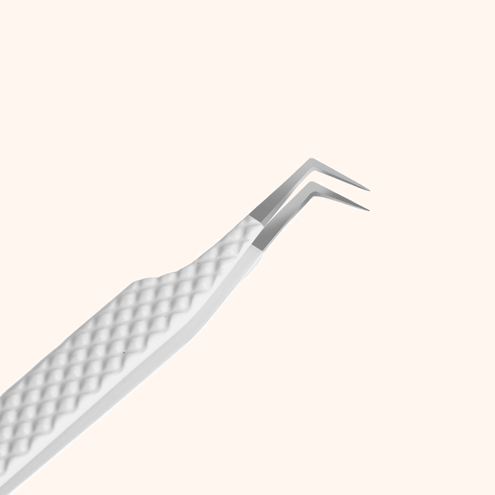 KW-11 Heart-shaped White Tweezers For Eyelash Extension