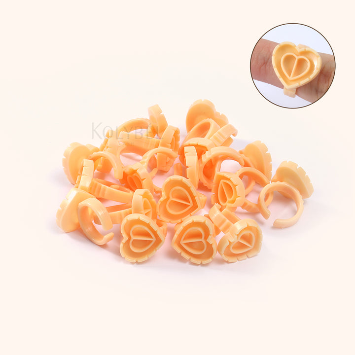 Heart-shaped Disposable Glue Finger Ring Cup(100pcs) - Kolybel