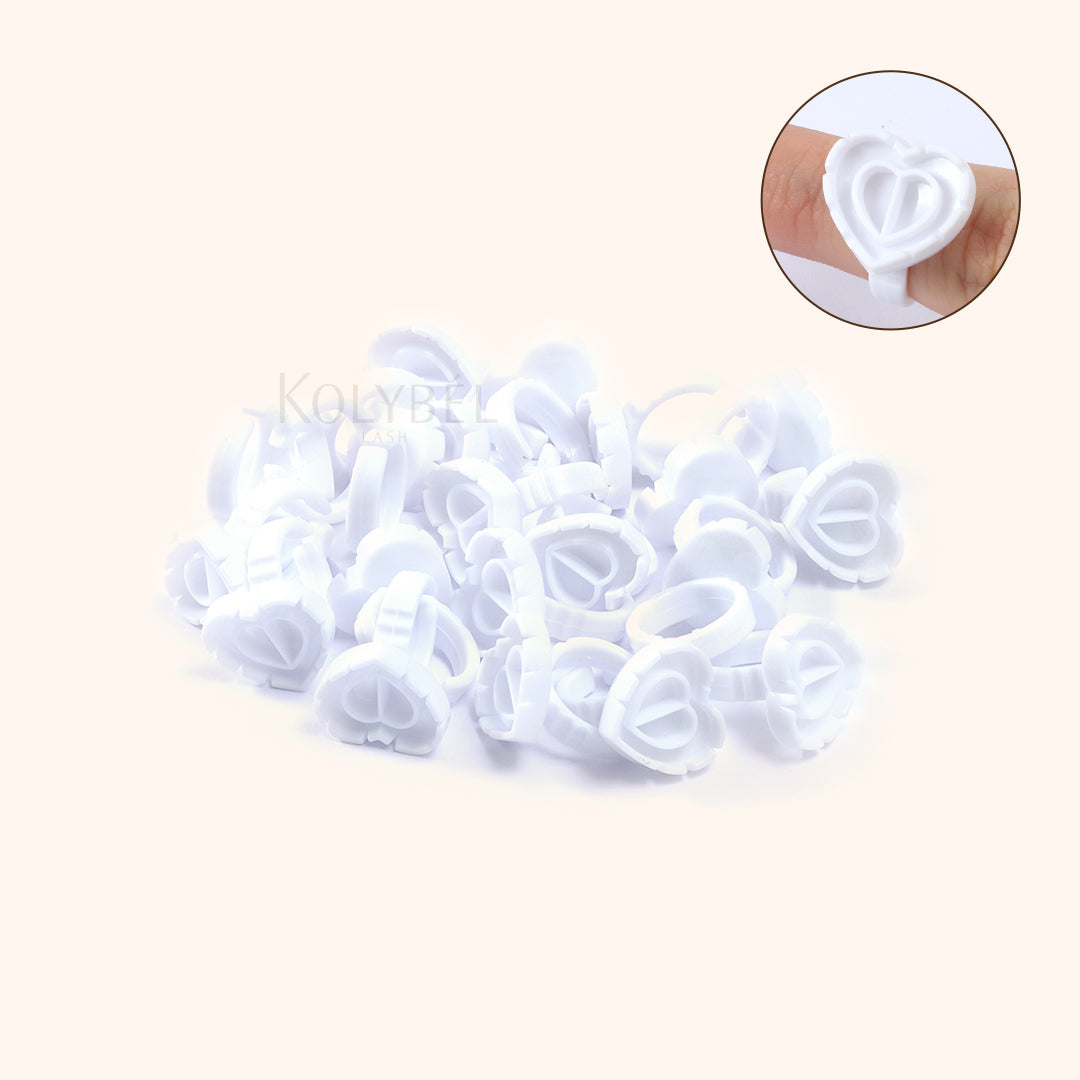 Heart-shaped Disposable Glue Finger Ring Cup(100pcs) - Kolybel