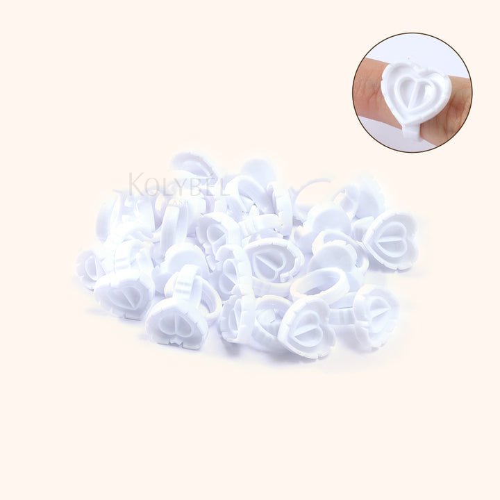Heart-shaped Disposable Glue Finger Ring Cup(100pcs) - Kolybel