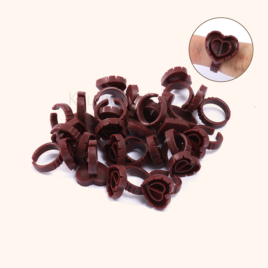 Heart-shaped Disposable Glue Finger Ring Cup(100pcs) - Kolybel