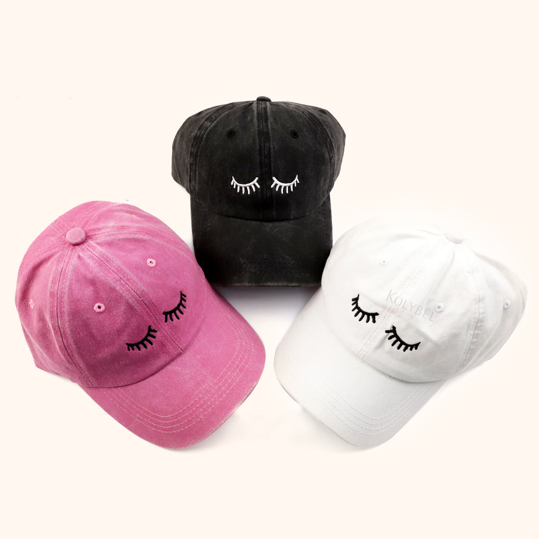 KOLYBEL New Eyelashes Embroidery Baseball Cap Professional Hat