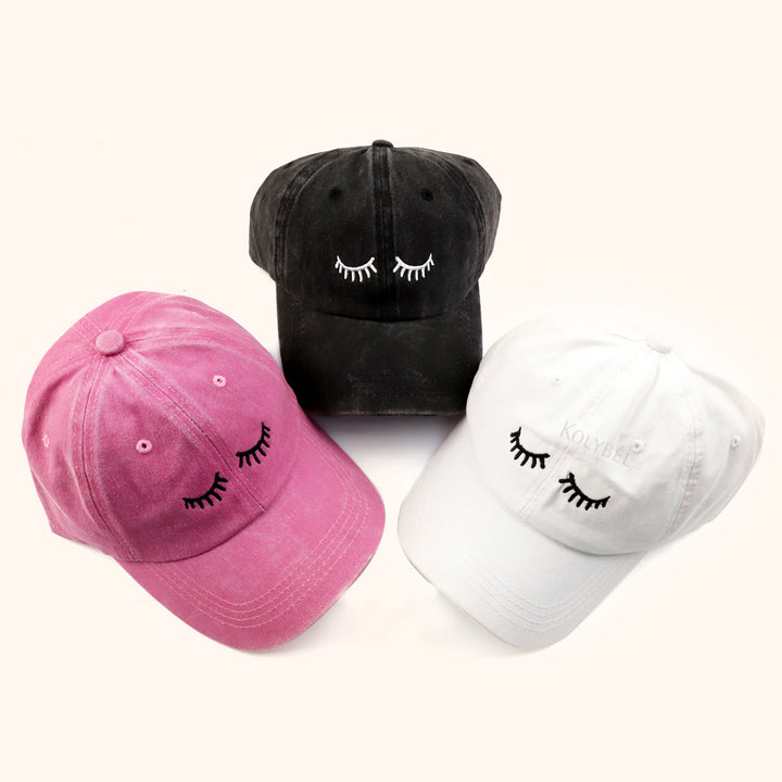 KOLYBEL New Eyelashes Embroidery Baseball Cap Professional Hat
