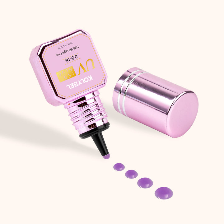KOLYBEL LASH 【UV/LED LIGHT ONLY】0.5-1 Second UV/LED Lash Adhesive Eyelash Extension Glue (5ml) BLACK PURPLR CLEAR uv GLUE