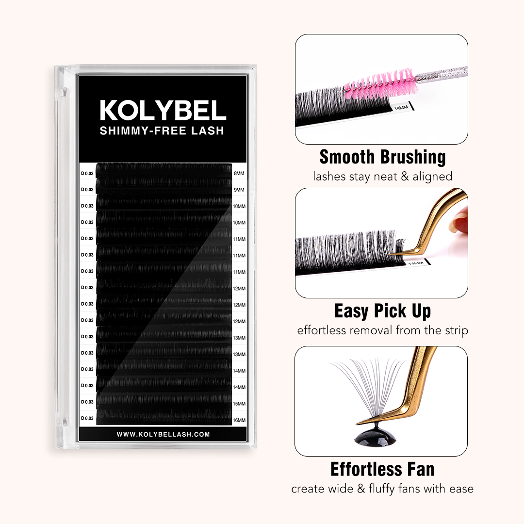 Shimmy-Free Lash Extensions 0.03mm (16Rows)