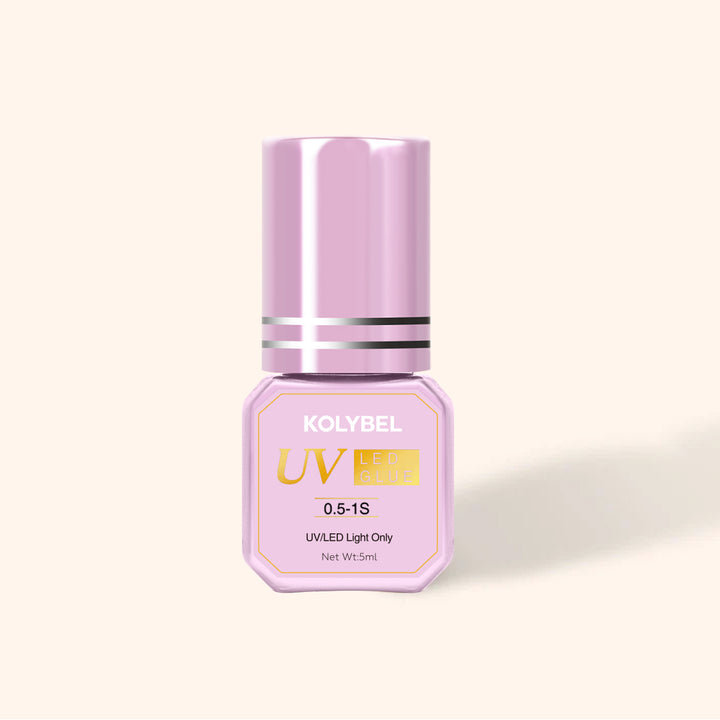 KOLYBEL LASH 【UV/LED LIGHT ONLY】0.5-1 Second UV/LED Lash Adhesive Eyelash Extension Glue (5ml) BLACK PURPLR CLEAR uv GLUE