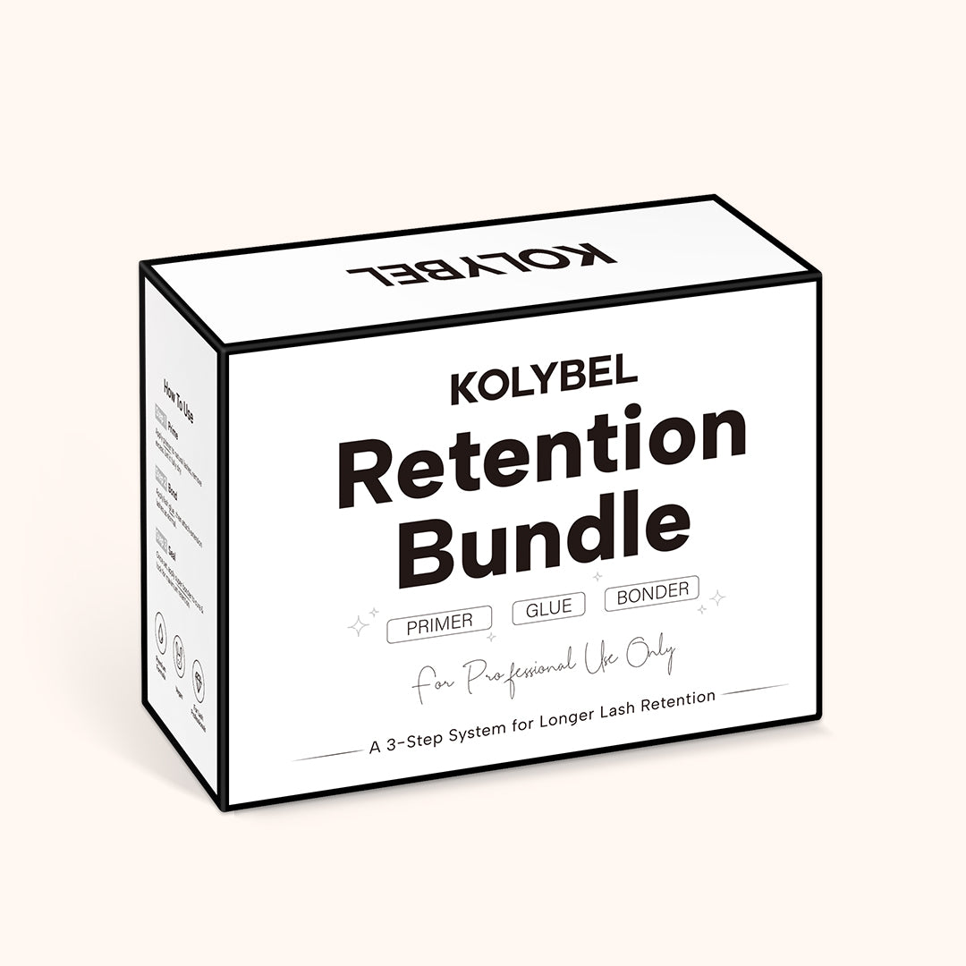 KOLYBEL Professional lash adhesive system with lash primer, 0.5-1s CARO glue and super bonder. Maximizes lash retention, reduces irritation, designed for lash artist.
