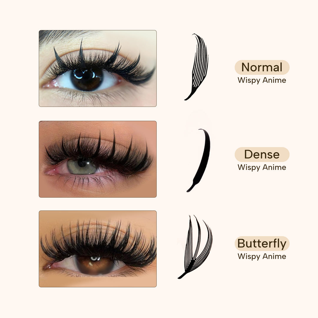 KOLYBEL Butterfly Wispy Anime Lashes Extensions 0.07mm（12Rows）