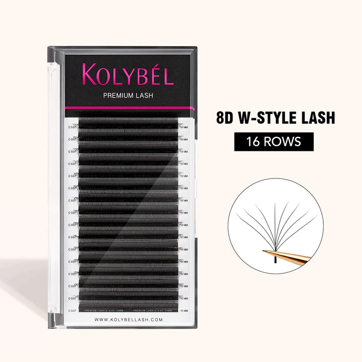 W Style 8D Premade Volume Fan Lashes (16 Rows)