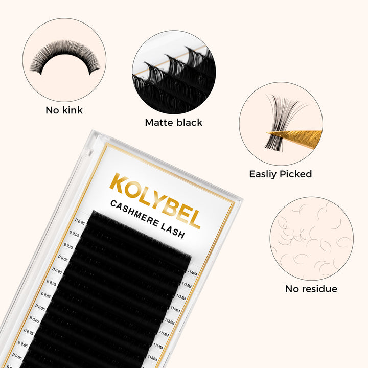 KOLYBEL lash Cashmere Lash Extensions 0.05mm(16Rows)