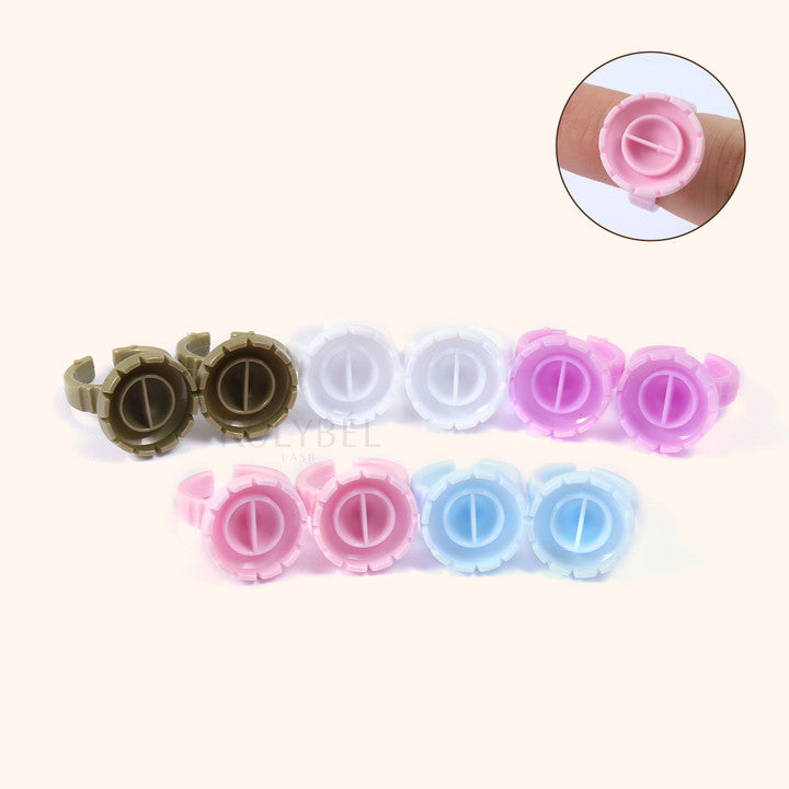 kolybel lash Round-shaped Disposable Glue Finger Ring Cup(100pcs)