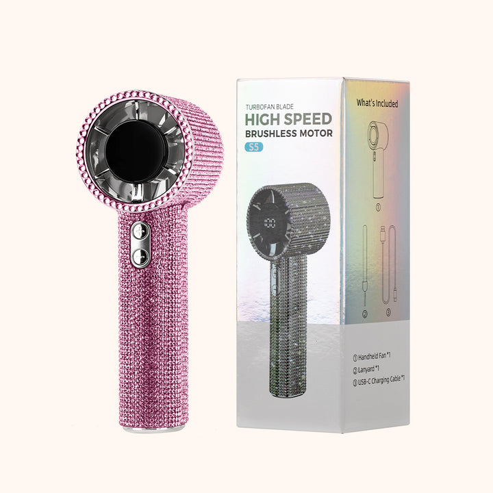 KOLYBEL-Professional high-speed lash fan for eyelash extensions. Luxury rhinestone design, USB-C rechargeable brushless motor, fast drying for lash glue