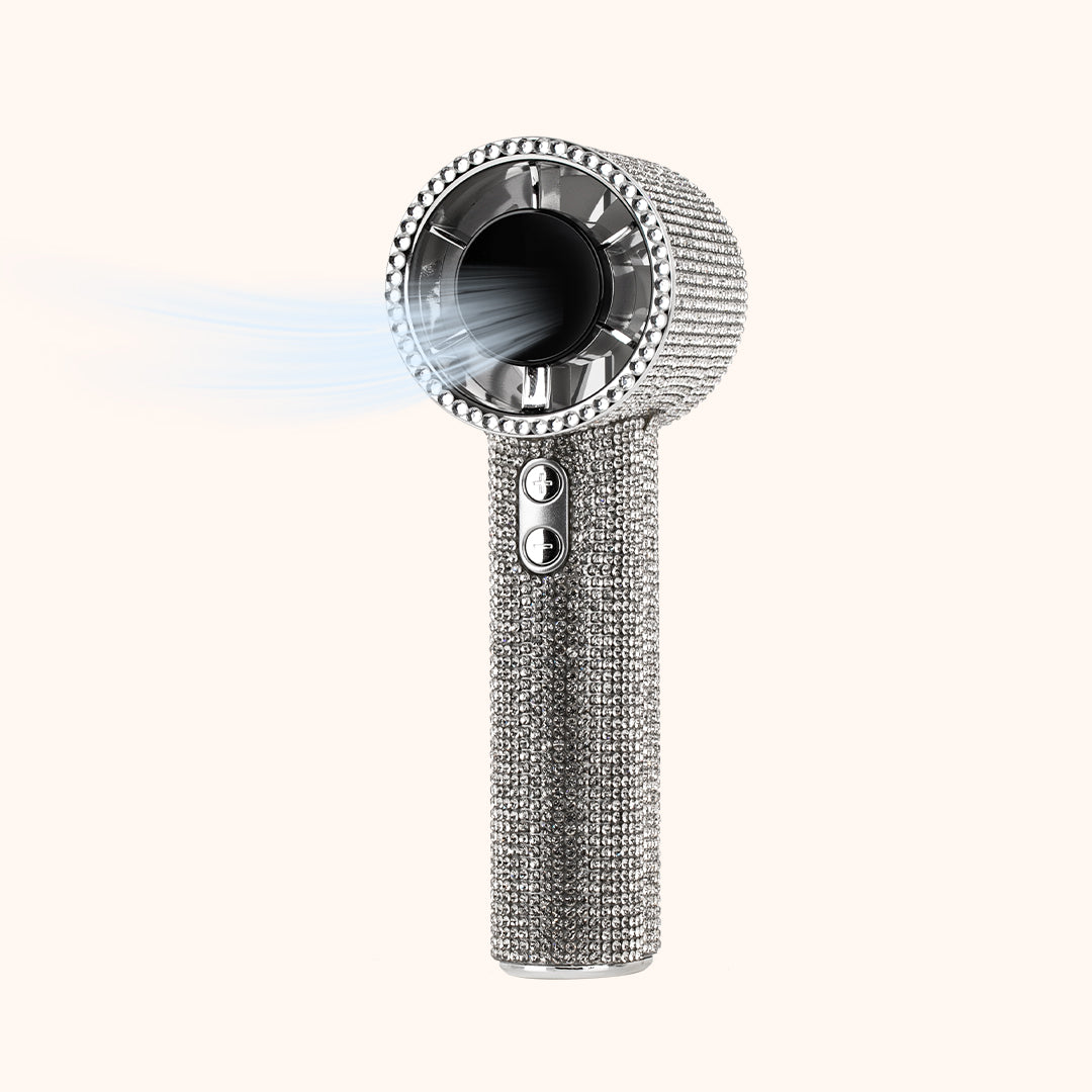 KOLYBEL-Professional high-speed lash fan for eyelash extensions. Luxury rhinestone design, USB-C rechargeable brushless motor, fast drying for lash glue