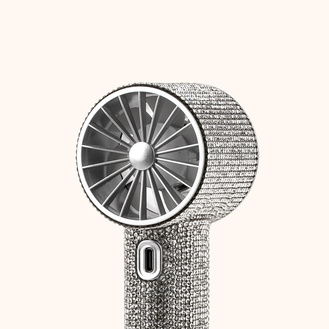 KOLYBEL-Professional high-speed lash fan for eyelash extensions. Luxury rhinestone design, USB-C rechargeable brushless motor, fast drying for lash glue