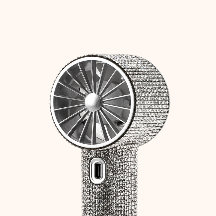 KOLYBEL-Professional high-speed lash fan for eyelash extensions. Luxury rhinestone design, USB-C rechargeable brushless motor, fast drying for lash glue