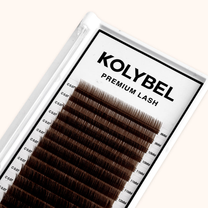 KOLYBEL LASH Brown Premium Lashes Colored Volume Eyelash Extensions