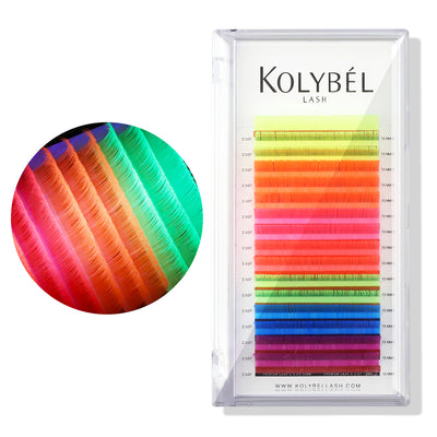 Neon Glow Fluorescent Colorful Lash Extensions 0.07mm-kolybel lash